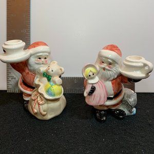 Vintage Santa Fitz and Floyd candle holders